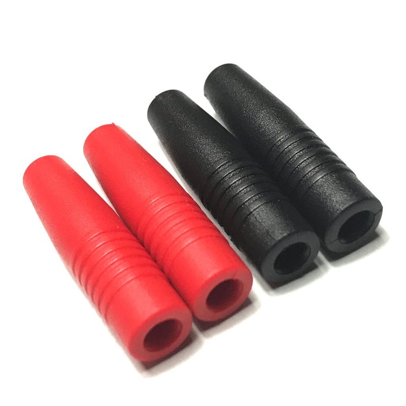 CESS Insulated Female 4mm Banana Plugs Jack Socket Adapter Solder Type for Non-Insulated Male Banana Plug Cable Connector, Black and Red, 2 Pairs - Image 1